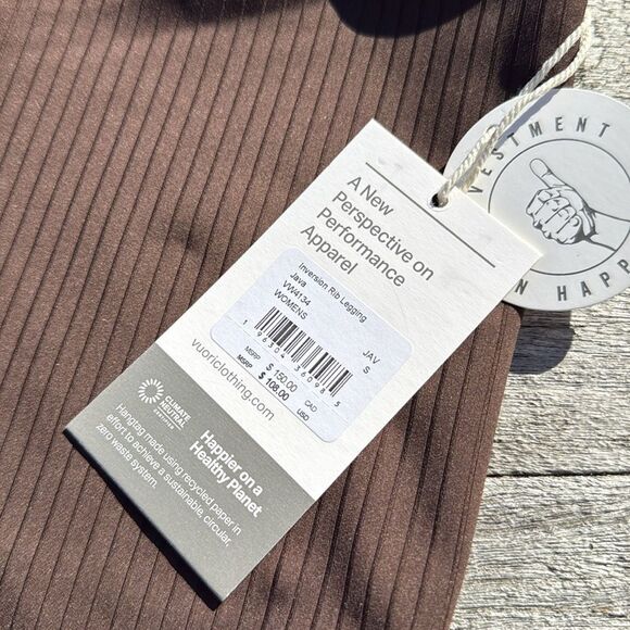 VUORI Inversion Rib Legging Java leggings size Small NWT Java - Picture 2 of 6